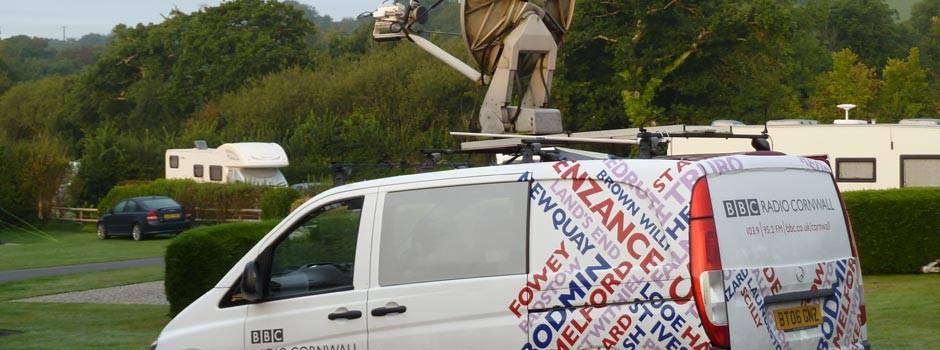 radio Cornwall van on the Park for a live broadcast